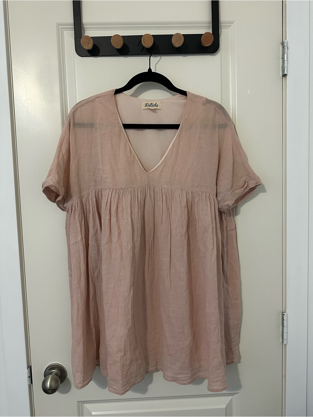 Listicle Blush Pink V-Neck Babydoll Tunic